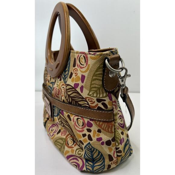 Relic Brand Collection Floral Handbag Canvas Wood Summer Crossbody Festive - Picture 7 of 10